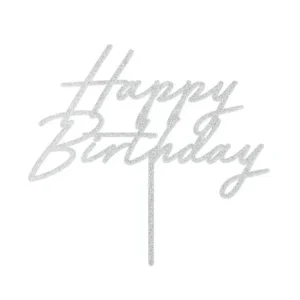 TOPPER HAPPY BIRTHDAY PURPURINA PLATA