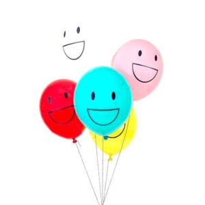 Globos smiley con helio - 5ud