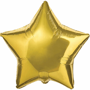 GLOBO ESTRELLA PEQUEÑA ORO CON HELIO