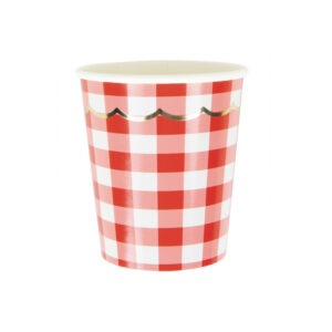 VASOS VICHY ROJO  - 8ud