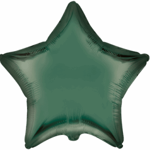 GLOBO ESTRELLA PEQUEÑA VERDE OSCURO SATIN CON HELIO