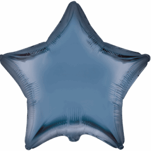 GLOBO ESTRELLA PEQUEÑA AZUL SATIN CON HELIO