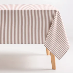 MANTEL ANTIMANCHAS RAYAS MEDIT SALMON