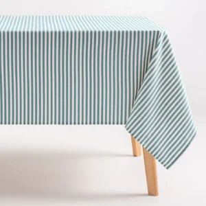 MANTEL ANTIMANCHAS RAYAS MEDIT AGUAMARINA