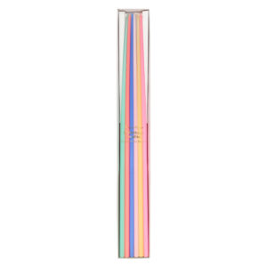 Pack de 12 velas en tonos multi de 38cm de alto.