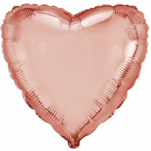 Globo Corazón pequeño oro rosa con helio