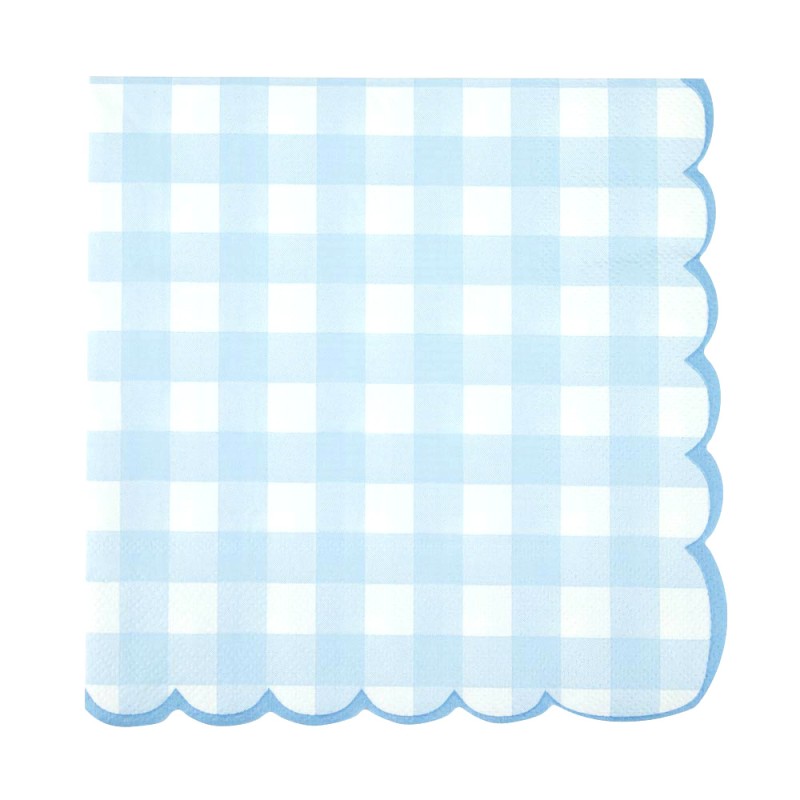 Servilletas vichy azul claro