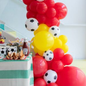 Guirnalda de globo fútbol España en rojo y amarillo con globos de balón