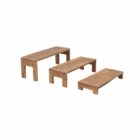 Expositores de madera rústica apilables, set de 3 unidades para mesas dulces y decoración de eventos.