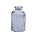 Jarrón cristal azul de 6 cm x 10 cm para flores o velas largas.