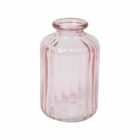 Jarrón de cristal rosa de 6,2 x 10cm con capacidad de 190ml. Ideal para flores y decorar mesas de verano y celebraciones.