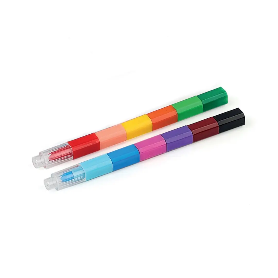 Lápices apilables Pack de 2 crayones apilables, con 6 colores diferentes para rellenar piñatas o bolsas sorpresa