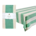 Mantel tela rayas verdes de 160x240cm perfecto para mesas grandes