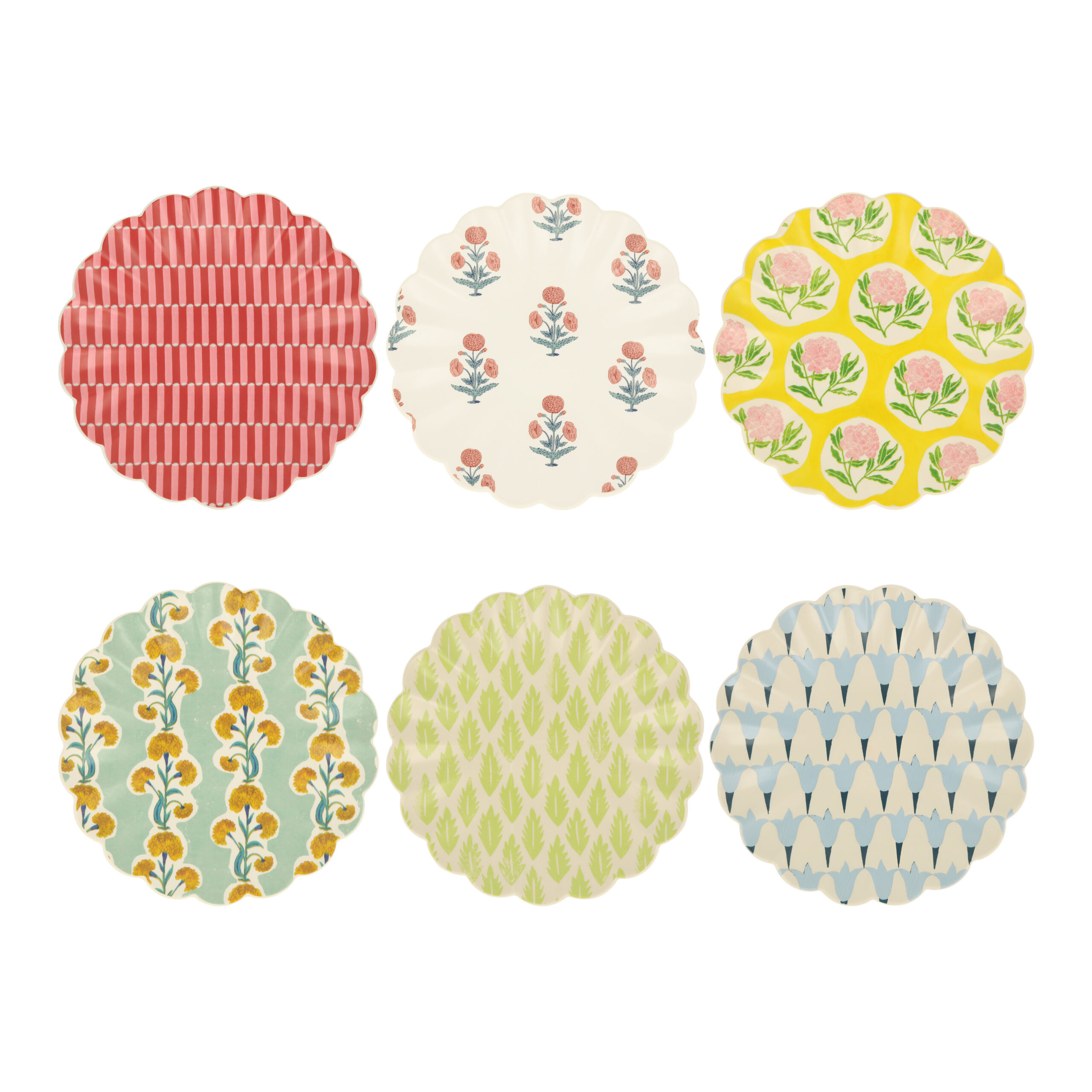 Meri Meri x Molly Mahon Reusable Small Plates Pack de 6 platos de postre de marina Meri Meri x Molly Mahon con 6 estampados diferentes.