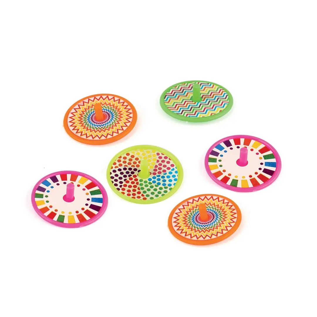 Peonzas Pack de 6 peonzas de plástico de colores surtidos para rellenar piñatas