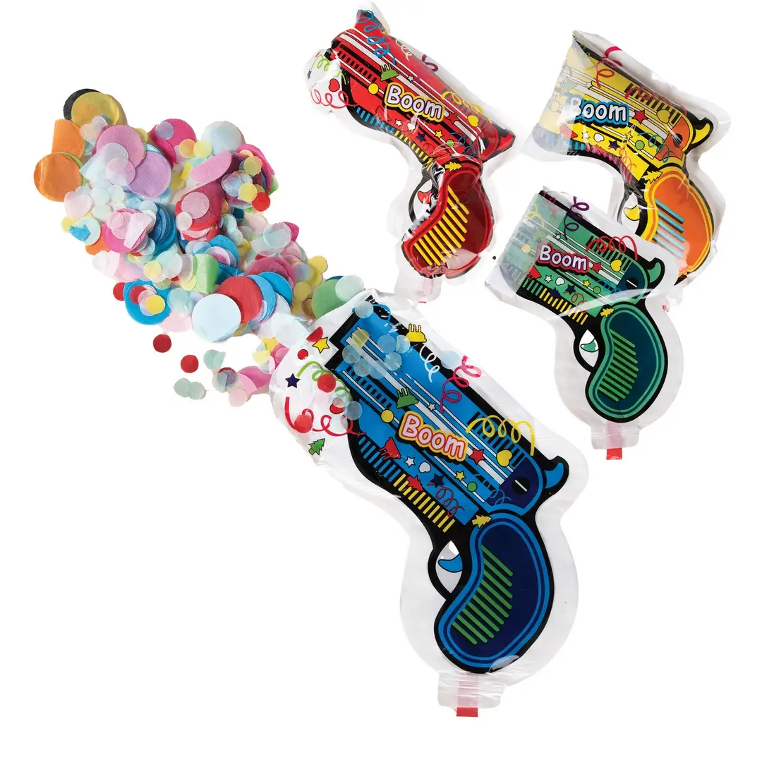Pistola lanza confetti Pack de 4 pistolas lanza confetti para rellena piñatas