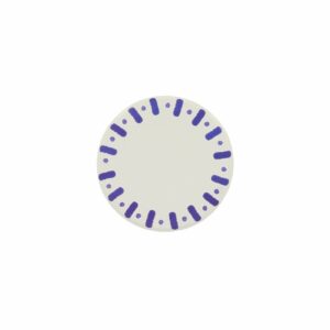 Pack de 6 platos con detalles azules, miden 18cm