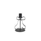 Portavelas lazo negro de metal para velas cónicas de 2cm, miden 8x13cm