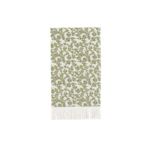 Servilletas buffet botánica verde de papel con estampado vegetal en verde pistacho y crema, miden 20x40cm abiertas. Pack de 16 unidades