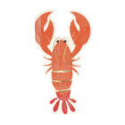 Servilletas de papa el con forma de langosta en color coral, con detalles dorado. Pack de 16 unidades de Meri Meri, ideales para fiestas marineras, verano