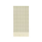 Servilletas buffet rayas taupe en color verde oliva y crema con fleco, mide 10x24cm, pack de 10 unidades