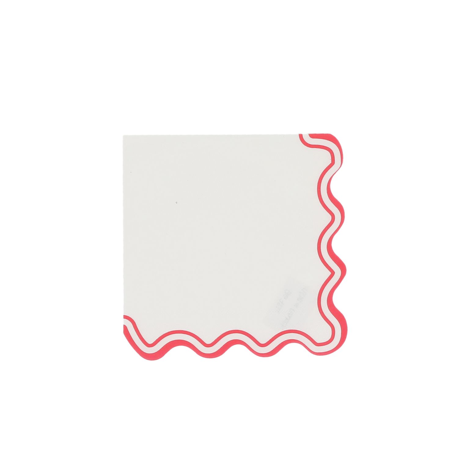Servilletas lunch ondas rojas Servilletas lunch de papel blancas con borde ondulado rojo, pack de 10 unidades, tamaño 33 x 33 cm