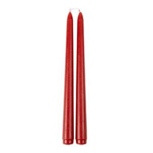 Pack de 2 velas cónicas rojas de 25cm Pura portavelas y candelabros