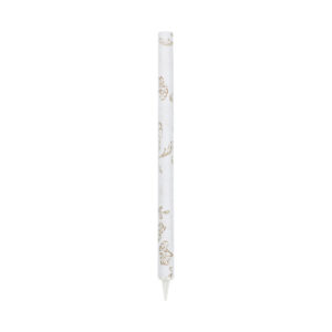 Bengala blanca larga de 25cm con elegante estampado floral para tartas de cumpleaños y celbraciones