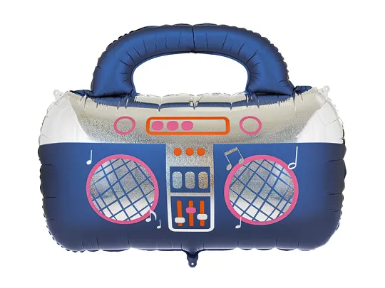 Globo radio Globo de foil con forma de radio retro o boobox musical de 98 x 70, 5 cm hinchado con helio