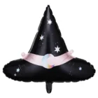 Globo con forma de sombrero de bruja, mide 60x48cm.