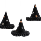 Decoración Halloween con forma de sombreros de bruja. Pack de 3 ud