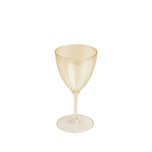 Copa de vino de plástico reutilizable dorada de 160 ml