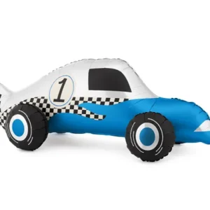 Globo foil con forma de coche carreras azul de competición de 91 x 39 cm sin hinchar