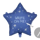 Globo estrella azul personalizable de 51 cm, con acabado mate, rotulador incluido. Sin hinchar