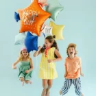 Set de 5 globos en forma de estrellas hinchados con helio