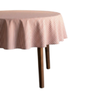 Mantel redondo antimanchas rayas Teja de 155 x 155cm