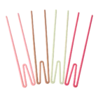 Palillo de plástico reutilizables disponible en marrón, rosa, frambuesa y menta