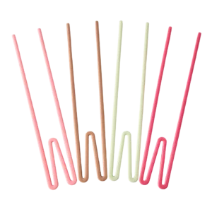 Palillo de plástico reutilizables disponible en marrón, rosa, frambuesa y menta