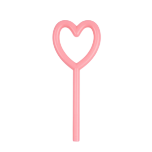 Vela rosa en forma de corazón con diseño alargado y altura de 12 cm para decorar tartas de cumpelaños, san valentin y aniversarios